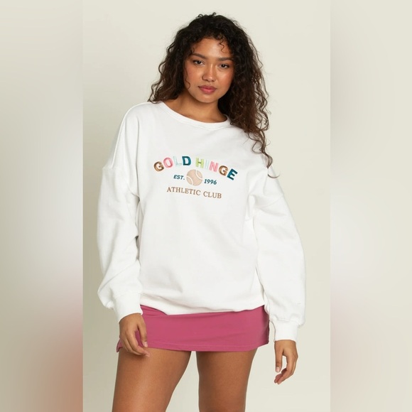 Gold Hinge Women’s Colorful Boyfriend Sweatshirt Size Medium NWT - Picture 2 of 15